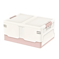 Ящик пластиковый складной белый, дно розовое, 480х360х240 мм в Серпухове
