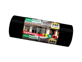 Мешки для мусора 240 л, ароматизированные, черные, в рулоне 10 шт., ПВД 45 мкм, 1300х930 мм, PREMIUM+, 24010830 в Серпухове Мешки для мусора 240 л, ароматизированные, черные, в рулоне 10 шт., ПВД 45 мкм, 1300х930 мм, PREMIUM+, 24010830 в Серпухове