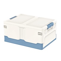 Ящик пластиковый складной белый, дно синее, 480х360х240 мм в Серпухове