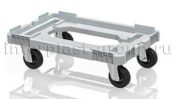 Тележка пластиковая с отверстием без тормозов усиленная серая в Серпухове