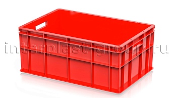 Ящик для молока, мяса, овощей и фруктов сплошной усиленный красный в Серпухове