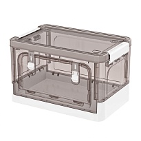 Ящик пластиковый складной прозрачный коричневый, дно белое, 360х235х230 мм, с колесиками в Серпухове Ящик пластиковый складной прозрачный коричневый, дно белое, 360х235х230 мм, с колесиками в Серпухове