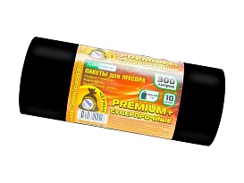 Мешки для мусора 300 л, черные, в рулоне 10 шт., ПВД 70 мкм, 1400х1000 мм, PREMIUM+, 30010160 в Серпухове Мешки для мусора 300 л, черные, в рулоне 10 шт., ПВД 70 мкм, 1400х1000 мм, PREMIUM+, 30010160 в Серпухове