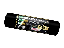 Мешки для мусора 180 л, черные, в рулоне 10 шт., ПВД, 60 мкм, 1100х930 мм, EXTRA LUX+, 1801098 в Серпухове