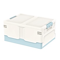 Ящик пластиковый складной белый, дно голубое, 480х360х240 мм в Серпухове Ящик пластиковый складной белый, дно голубое, 480х360х240 мм в Серпухове