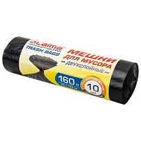 Мешки для мусора 160 л, черные, в рулоне 10 шт., ПВД, 30 мкм, 1200х900 мм, LAIMA ULTRA, 607694 в Серпухове