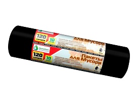 Мешки для мусора 120 л, черные, в рулоне 10 шт., ПНД, 12 мкм, 1100х700 мм, MIRPACK Classik, 1201011 в Серпухове Мешки для мусора 120 л, черные, в рулоне 10 шт., ПНД, 12 мкм, 1100х700 мм, MIRPACK Classik, 1201011 в Серпухове