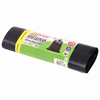 Мешки для мусора 120 л, черные, в рулоне 10 шт., ПНД, 11 мкм, 1020х670 мм, Любаша, 608093 в Серпухове