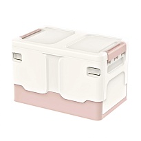 Ящик пластиковый складной белый, дно розовое, 370х240х240 мм в Серпухове Ящик пластиковый складной белый, дно розовое, 370х240х240 мм в Серпухове