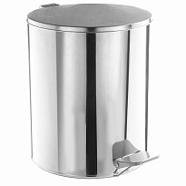 Ведро для мусора с педалью, усиленное, ТИТАН, 7 л, кольцо под мешок, нержавеющая сталь, хром в Серпухове