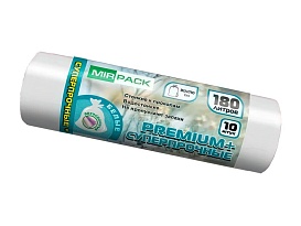 Мешки для мусора 180 л, ароматизированные, белые, в рулоне 10 шт., ПВД, 35 мкм, 1100х930 мм, PREMIUM+, 180105302 в Серпухове Мешки для мусора 180 л, ароматизированные, белые, в рулоне 10 шт., ПВД, 35 мкм, 1100х930 мм, PREMIUM+, 180105302 в Серпухове