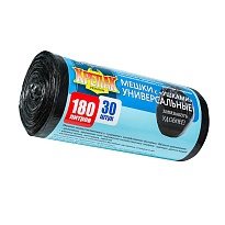 Мешки для мусора 180 л, с ушками, черные, в рулоне 30 шт., ПНД, 20 мкм, 1150х800 мм, Крепак, 4607075710399 в Серпухове Мешки для мусора 180 л, с ушками, черные, в рулоне 30 шт., ПНД, 20 мкм, 1150х800 мм, Крепак, 4607075710399 в Серпухове