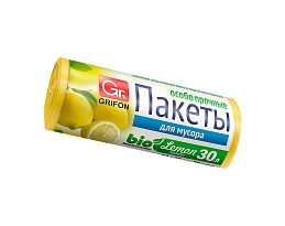 Мешки для мусора 30 л, ароматизированные, Лимон, желтые, в рулоне 20 шт., ПНД, 9 мкм, 560х530 мм, GRIFON Aroma, 101-020 Li в Серпухове Мешки для мусора 30 л, ароматизированные, Лимон, желтые, в рулоне 20 шт., ПНД, 9 мкм, 560х530 мм, GRIFON Aroma, 101-020 Li в Серпухове