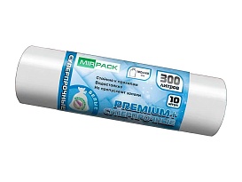 Мешки для мусора 300 л, белые, в рулоне 10 шт., ПВД 70 мкм, 1400х1000 мм, PREMIUM+, 300101602 в Серпухове Мешки для мусора 300 л, белые, в рулоне 10 шт., ПВД 70 мкм, 1400х1000 мм, PREMIUM+, 300101602 в Серпухове