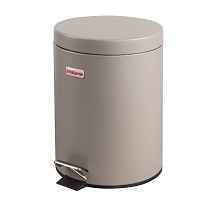 Ведро-контейнер для мусора (урна) с педалью LAIMA Classic, 5 л, серое, матовое, металл, со съемным внутренним ведром в Серпухове
