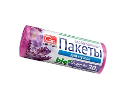 Мешки для мусора 30 л, ароматизированные, Лаванда, сиреневые, в рулоне 20 шт., ПНД, 9 мкм, 560х530 мм, GRIFON Aroma, 101-020 La в Серпухове