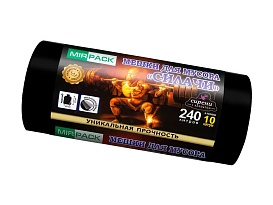 Мешки для мусора 240 л, ароматизированные, черные, в рулоне 10 шт., ПВД 40 мкм, 1500х1100 мм, СИЛАЧИ, sil24011110 в Серпухове