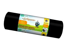 Мешки для мусора 180 л, ароматизированные, черные, в рулоне 10 шт., ПВД, 100 мкм, 1100х930 мм, Добрыня, Dob18010black в Серпухове Мешки для мусора 180 л, ароматизированные, черные, в рулоне 10 шт., ПВД, 100 мкм, 1100х930 мм, Добрыня, Dob18010black в Серпухове